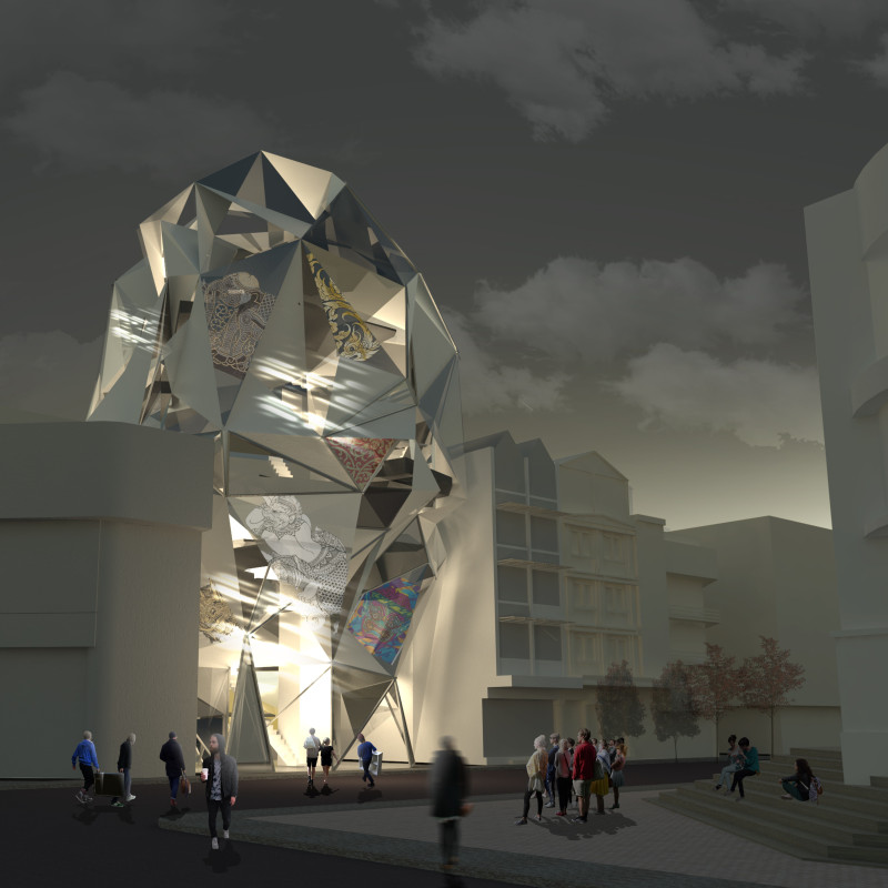 Faceted Glass Facade and Timber Accents Create An Artist's Retreat in an Urban Oasis
