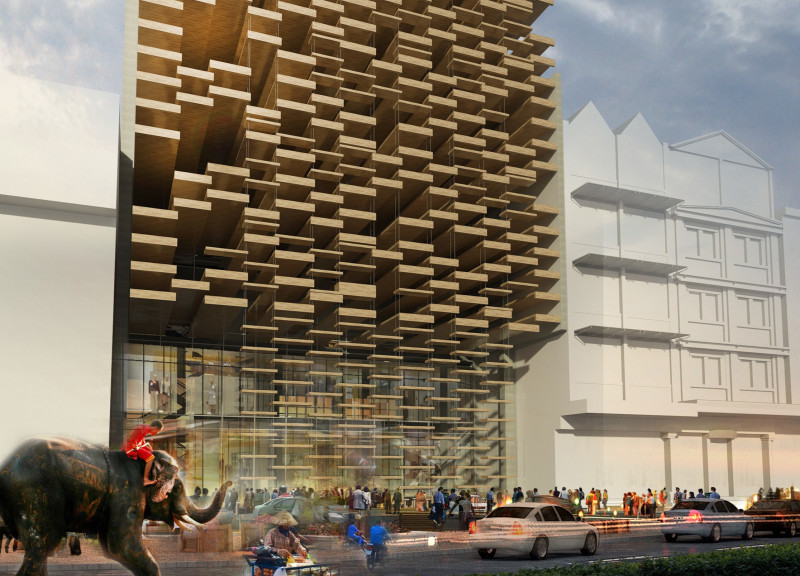 Charred Wooden Shingles and Glass Panels Shape A Vibrant Community Space for Artists