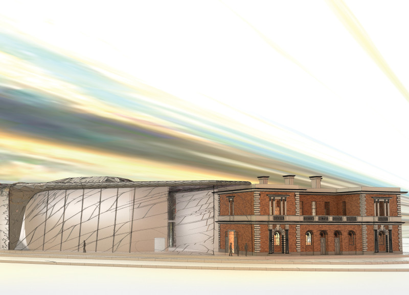 Solar-Integrated Glass and Brick Museum Emphasizing Community Engagement