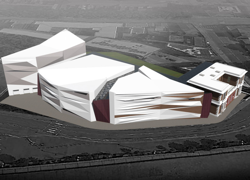 Fluid Geometric Forms Enhanced by Transparent Glass and Sustainable Composite Panels in an Engaging Cultural Space