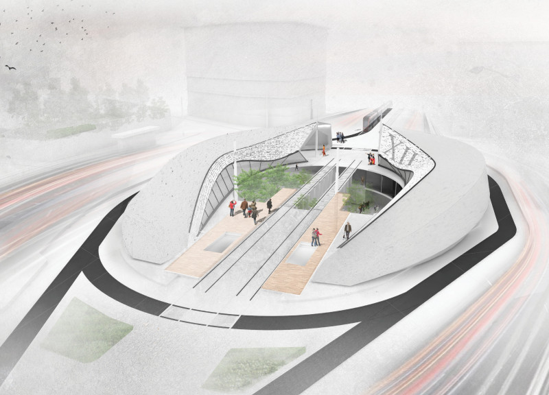 Dome Structure Embracing Natural Light with Reinforced Concrete and Glass in a Communal Space  