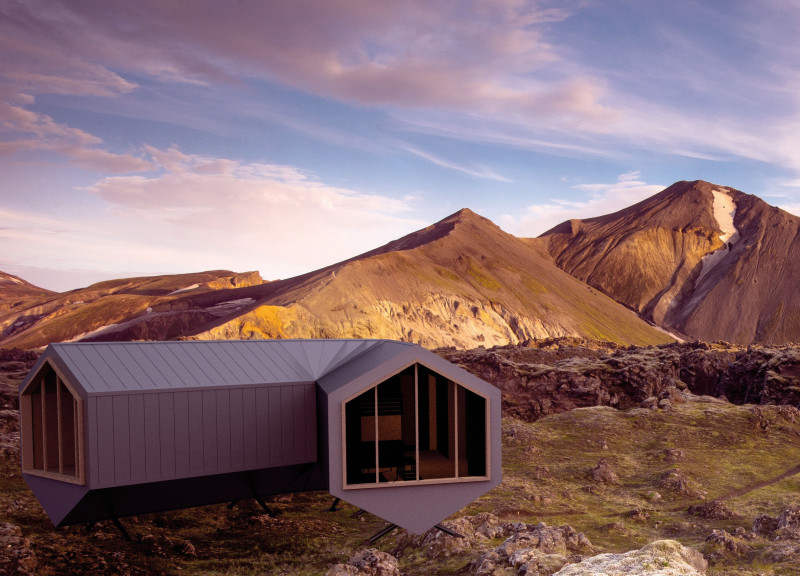 Charred Wooden Shingles Encase A Hexagonal Retreat Constructed From Cross-Laminated Timber