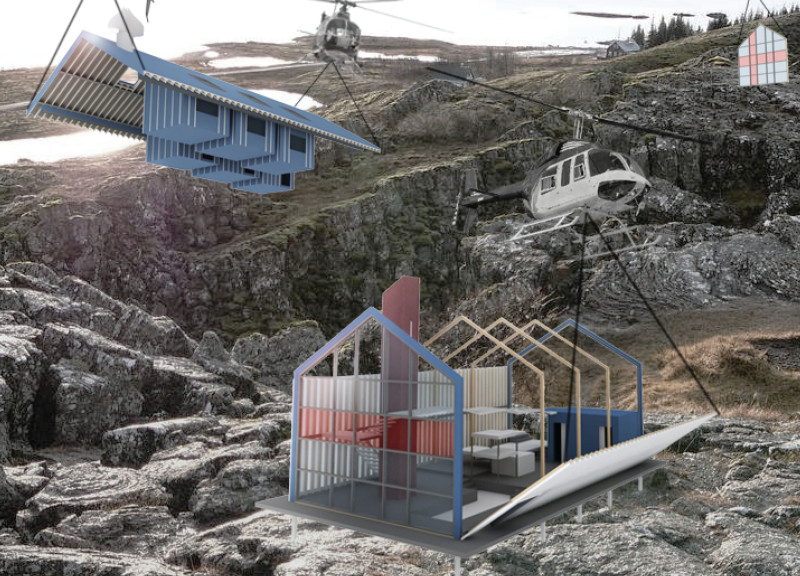 Floating Bunk Rooms Crafted From Sustainable Polycarbonate in a Geothermal Retreat    