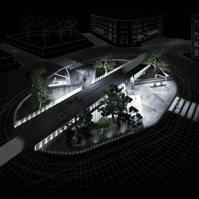 Charred Timber Facades and Green Roofs Create a Versatile Urban Hub