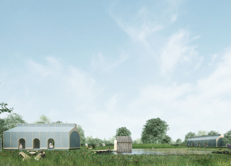 Charred Wooden Shingles and Translucent Membranes Define Seasonal Wellness Retreat  
