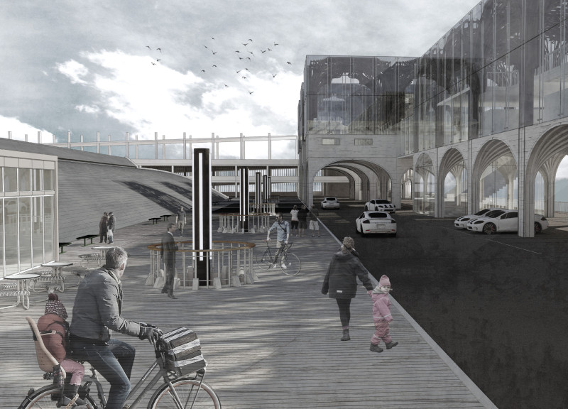 Charred Wood Arches and Transparent Facades in a Community-Centric Cultural Venue  