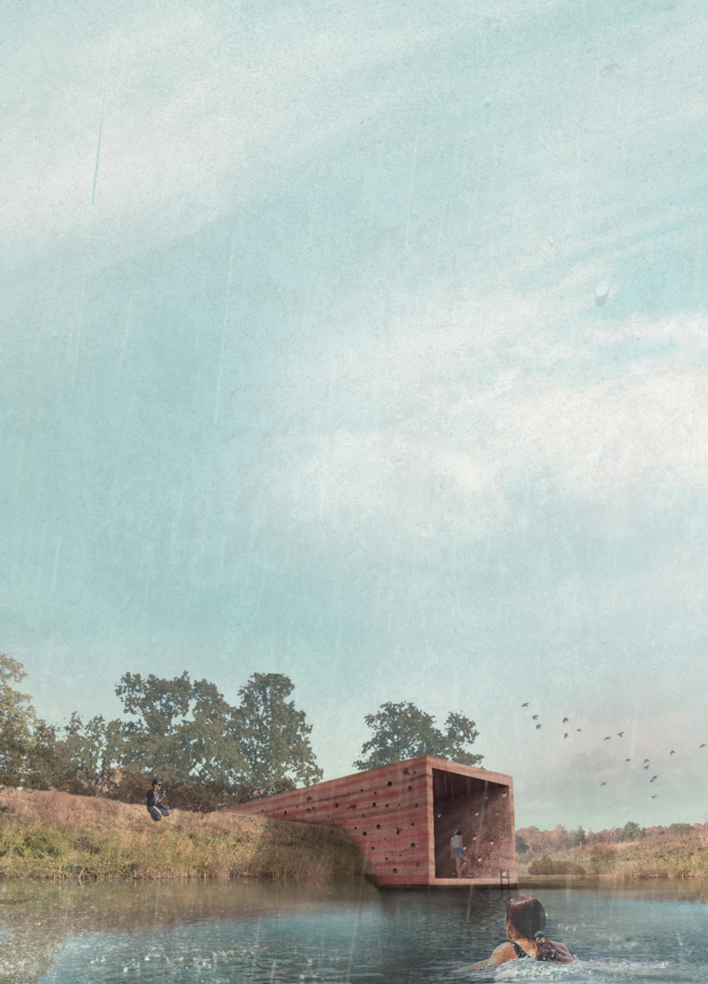 Earthenware Walls and Green Roofs in a Community Wellness Center
