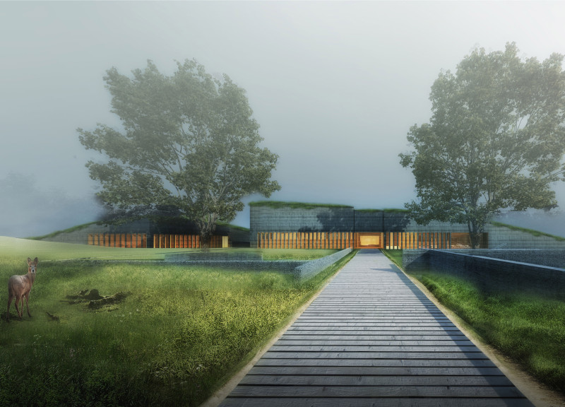 Healing Spaces Composed of Blue Clay and Integrated Natural Elements  