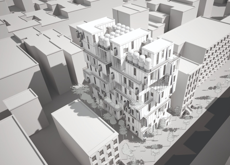 Rainwater Collecting Walls and Solar Integration in Modular Housing Design