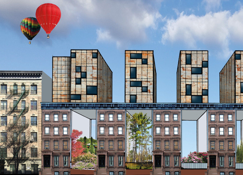 Elevated Community Space Featuring Recycled Materials and Communal Gardens in Harlem