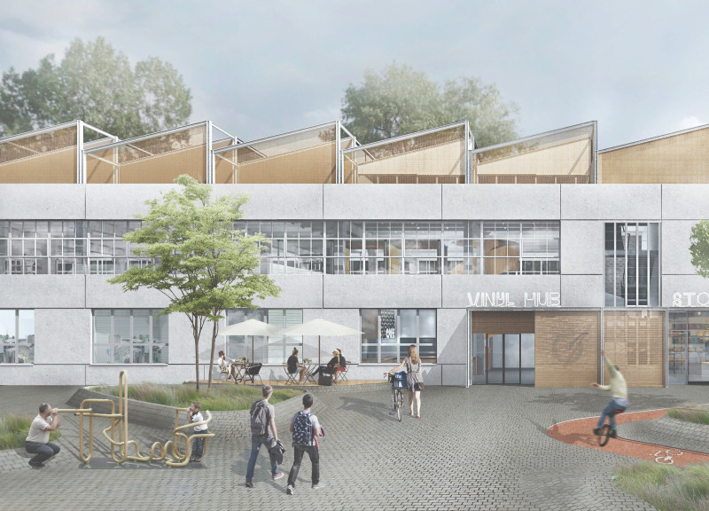 Perforated Panels and Red Brick Create a Creative Hub with Integrated Outdoor Spaces  