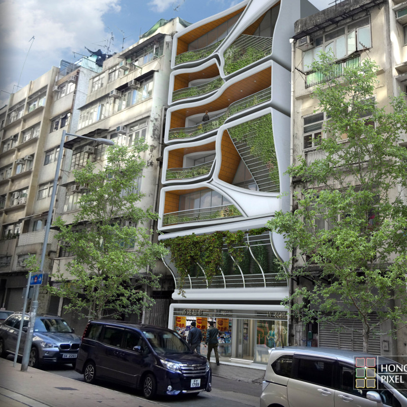 Vertical Gardens and Prefabricated Steel Framework in Urban Living Spaces  