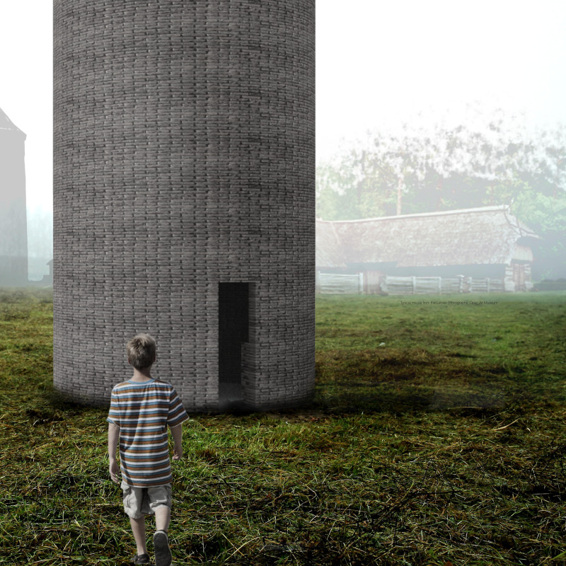 Stone and Timber Harmony in a Communal Space Surrounded by Nature