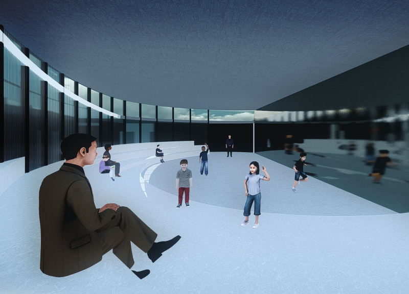 Spiral Design Integrating Glass and Sustainable Wood Elements in a Community Hub
