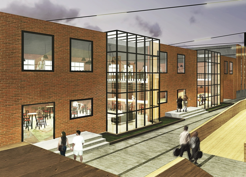 Translucent Glass Walls and Industrial Brick Form a Vibrant Community Hub for Creative Expression