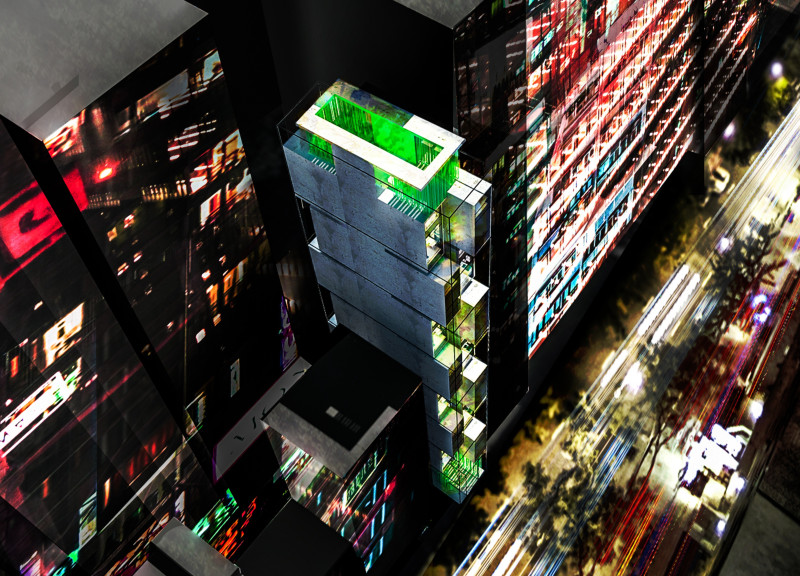 Modular Living Spaces Crafted from Shipping Container Metal and Thermowood in a Densely Populated Urban Landscape