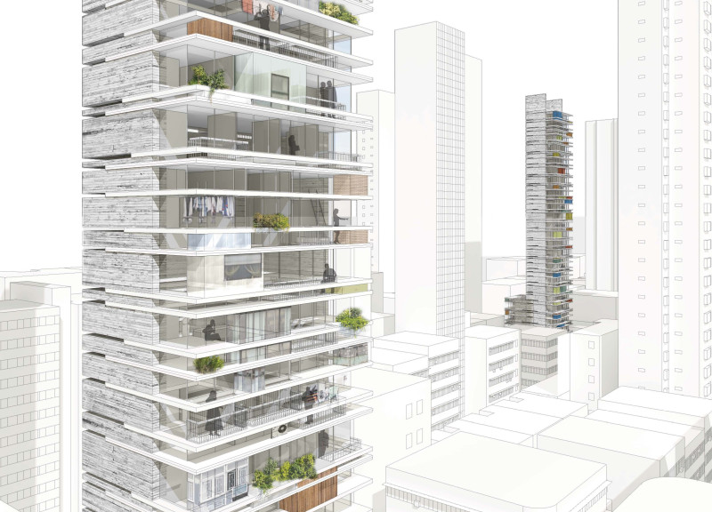 Translucent Polycarbonate Facades and Reinforced Concrete Structure in Adaptive Urban Living Spaces