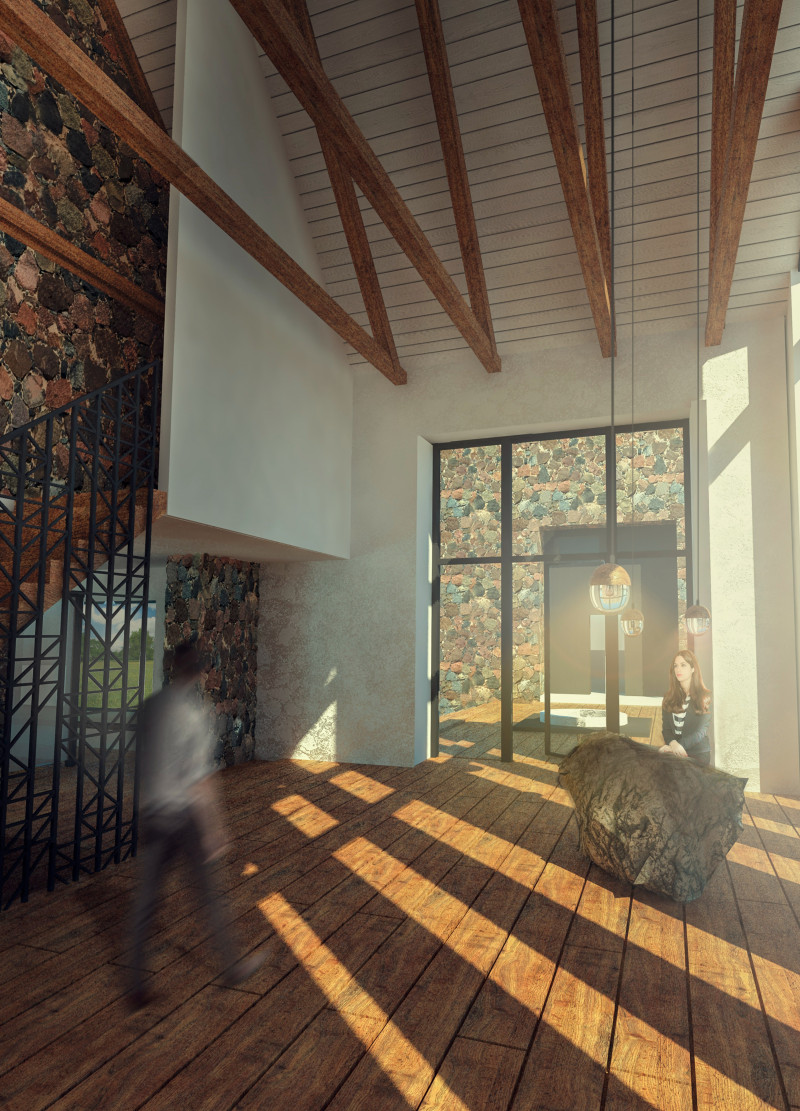 Meditation Retreat Featuring Natural Stone and Cross-Laminated Timber for Enhanced Connection with Nature