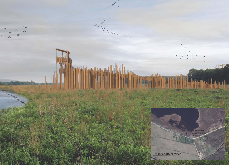 Charred Shingles and Cross-Laminated Timber Structure Integrates Seamlessly With Wetland Habitat