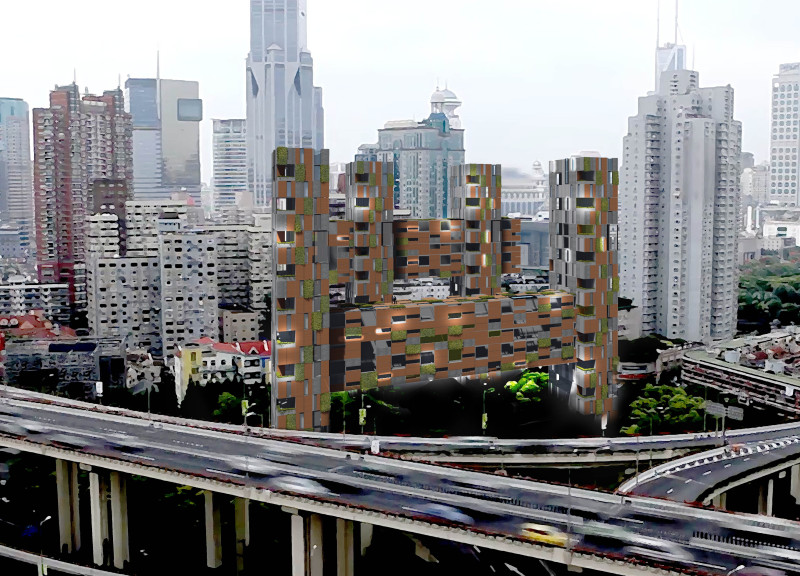 Vertical Expansion with Concrete Modular Units and Sustainable Greenery Integration