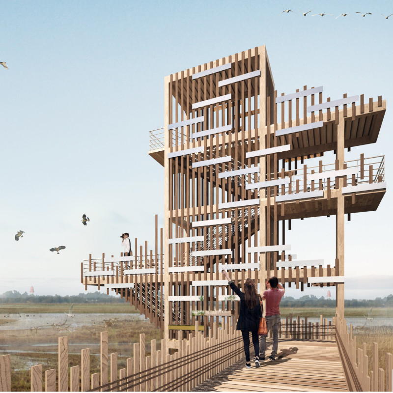 Charred Wooden Shingles and Cross-Laminated Timber Define a Community-Centered Space  