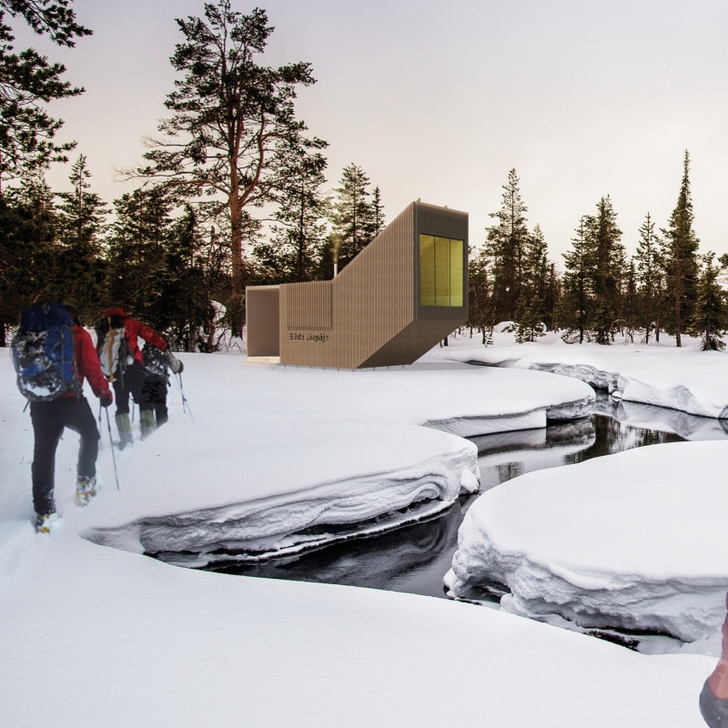 Tiered Seating And Larch Cladding In Eco-Friendly Cabins For Nature Retreats