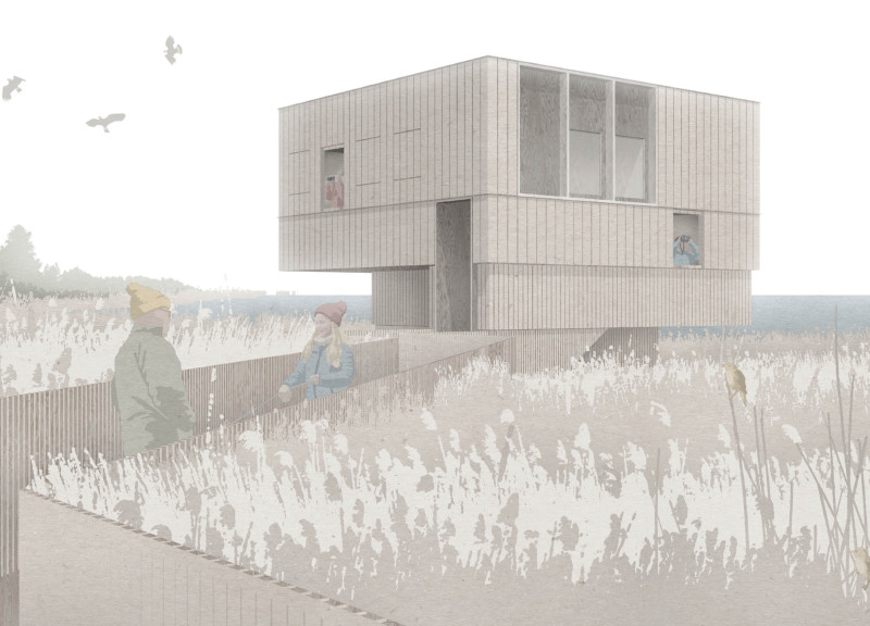 Charred Wooden Shingles and Cross-Laminated Timber Elevate a Bird Observation Tower in Latvia's Wetlands