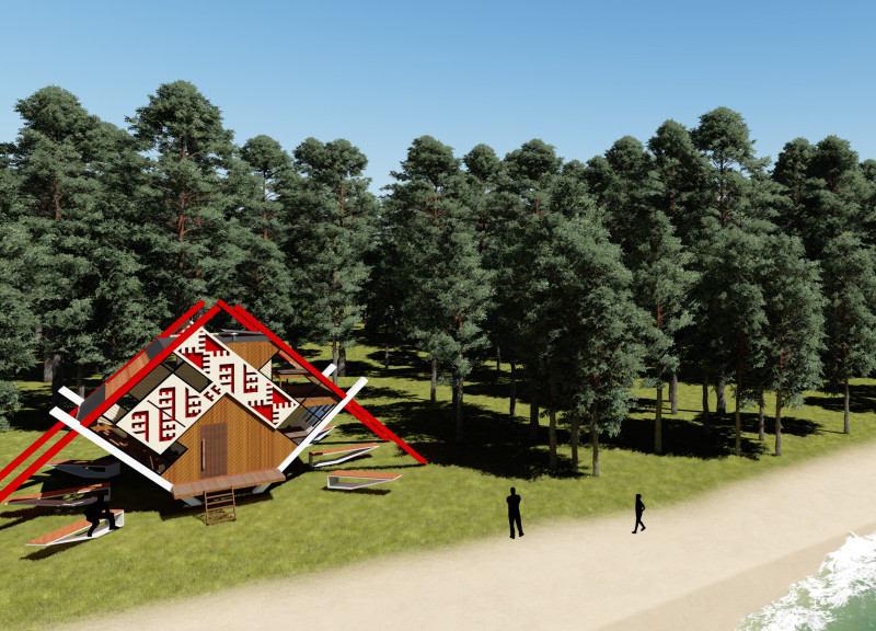 Charred Wooden Shingles and Cross-Laminated Timber Define a Community Hub's Design