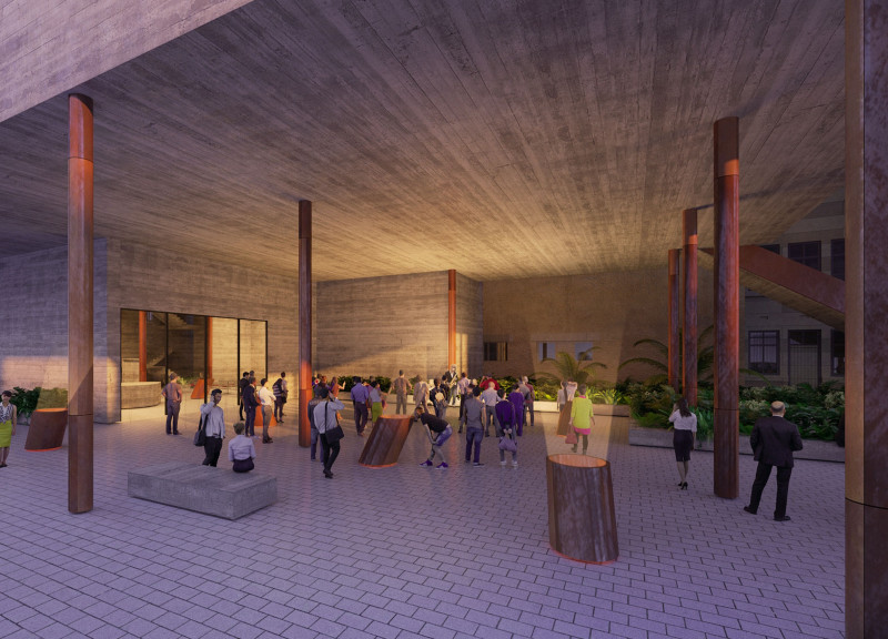 Corten Steel Tubes and Natural Light Unite in a Community Hub for Creative Engagement  