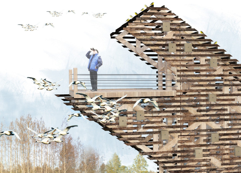 Charred Wooden Shingles and Cross-Laminated Timber Embrace Nature in a Thoughtfully Layered Workspace
