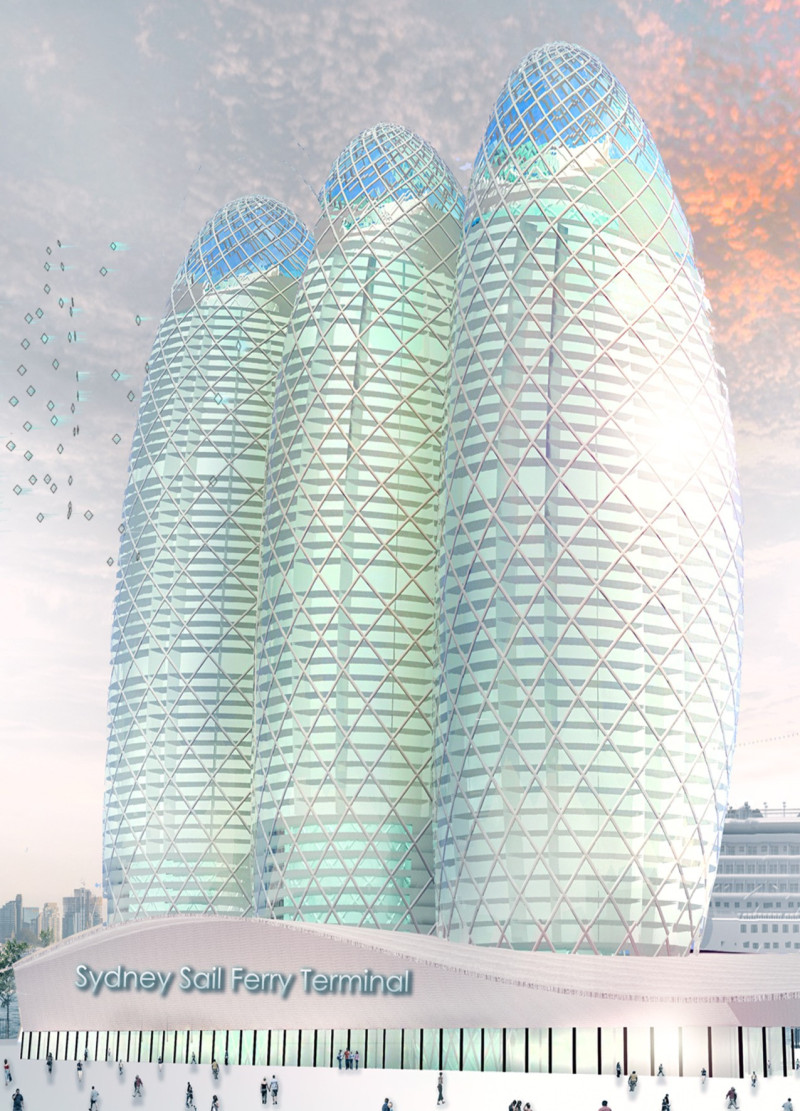 Sharkskin-Inspired Glass Facade With Aluminum Cladding in a Public Ferry Terminal