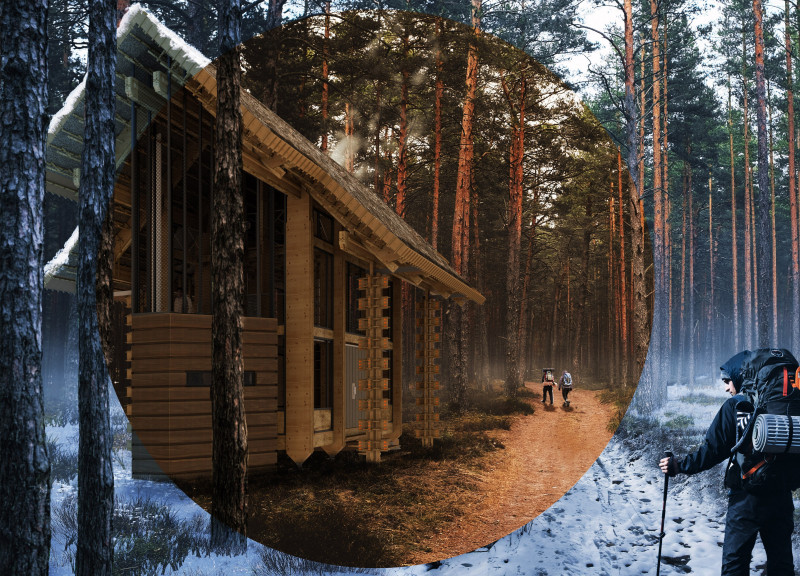 Charred Wooden Shingles and Cross-Laminated Timber Create a Forest Retreat Embracing Local Heritage