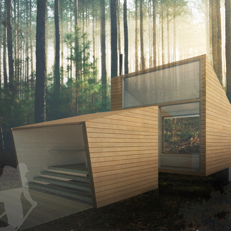 Passive Design With Laminated Lumber and Expansive Glass in a Forest Retreat
