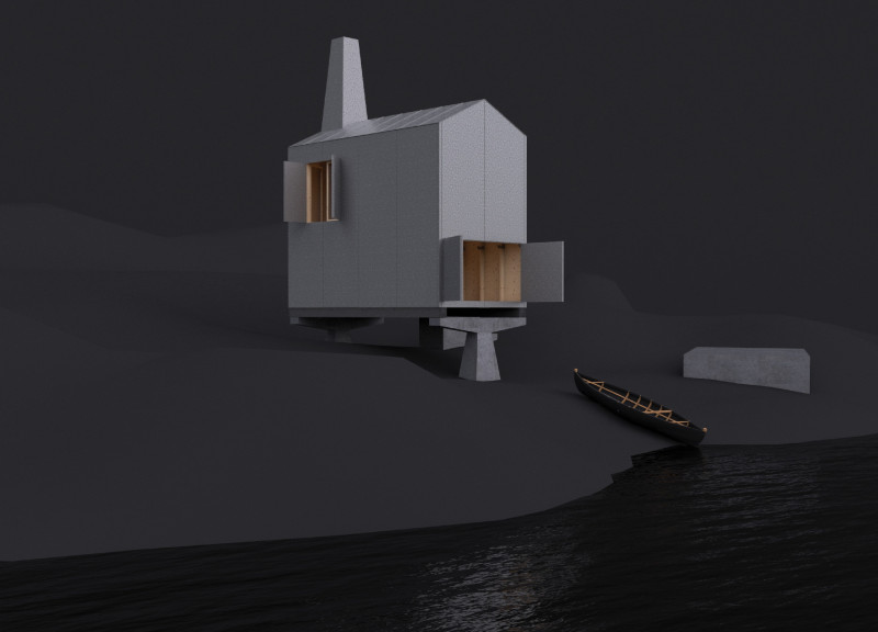 Galvanized Metal Cladding and Plywood Shelter Designed for Flexible Coastal Retreat