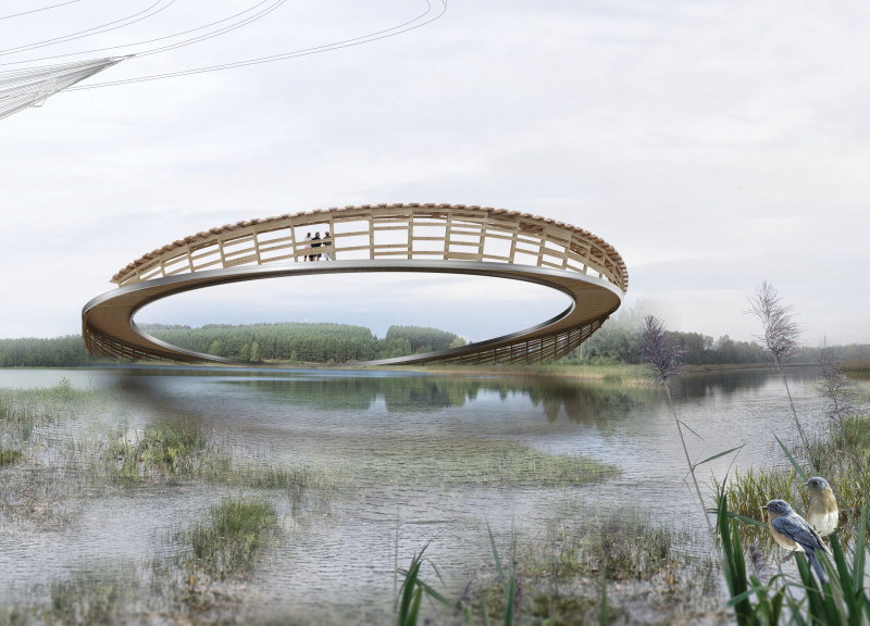 Harmonious Integration of Oak and Steel in a Circular Observation Structure  
