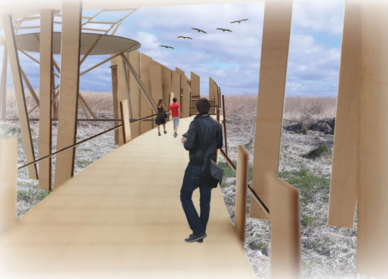 Spiral Viewing Platforms Crafted With Local Oak and Steel in A Naturalistic Landscape