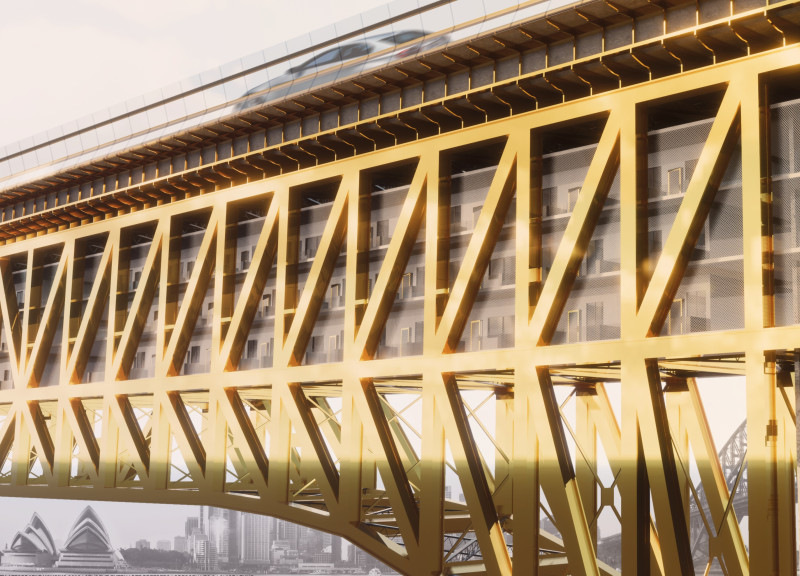 Steel and Glass Living Spaces Integrated Within Urban Infrastructure