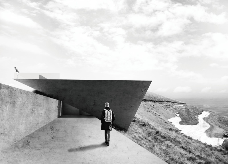 Triangular Concrete Form Integrating Natural Landscape For Optimal Visitor Experience