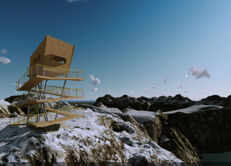 Charred Wooden Shingles and Modular Timber Composition Elevating Scenic Observation Points  