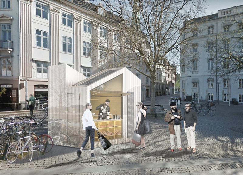 Sustainable Kiosk Featuring Corrugated Aluminum and Renewable Energy Solutions
