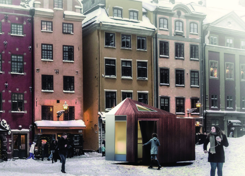Fluid Aluminum Structure with Modular Design Enhancing Urban Coffee Experience  