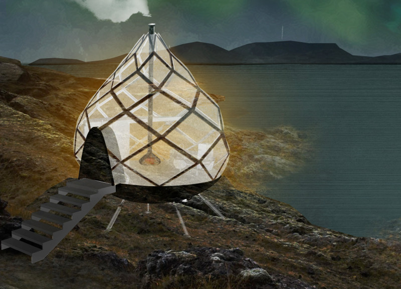 Teardrop-Shaped Guest Houses With ETFE and Timber Emphasizing Community Gathering In Icelandic Landscape