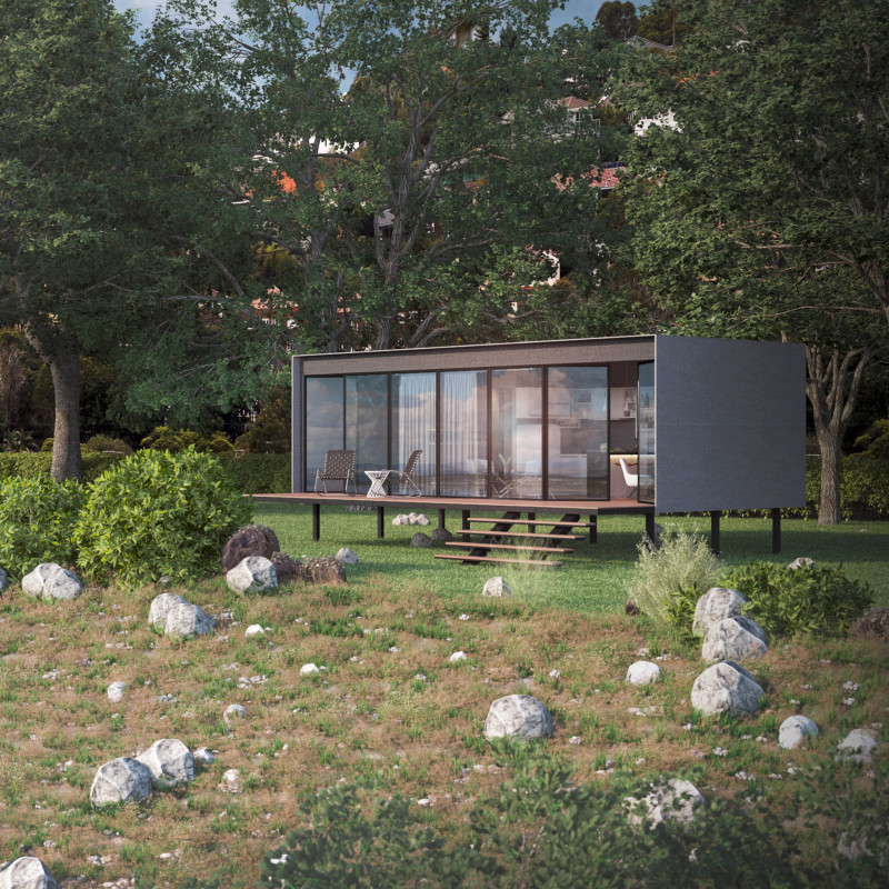 Charred Wooden Shingles and Concrete Harmony in Compact Urban Living