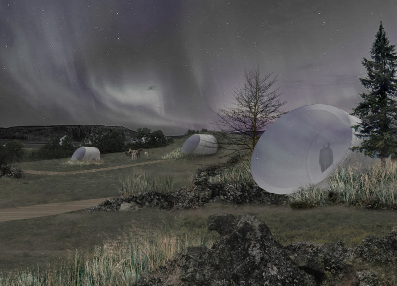 Reclaimed Concrete Pods With Curvilinear Forms Embracing Nature's Elements  
