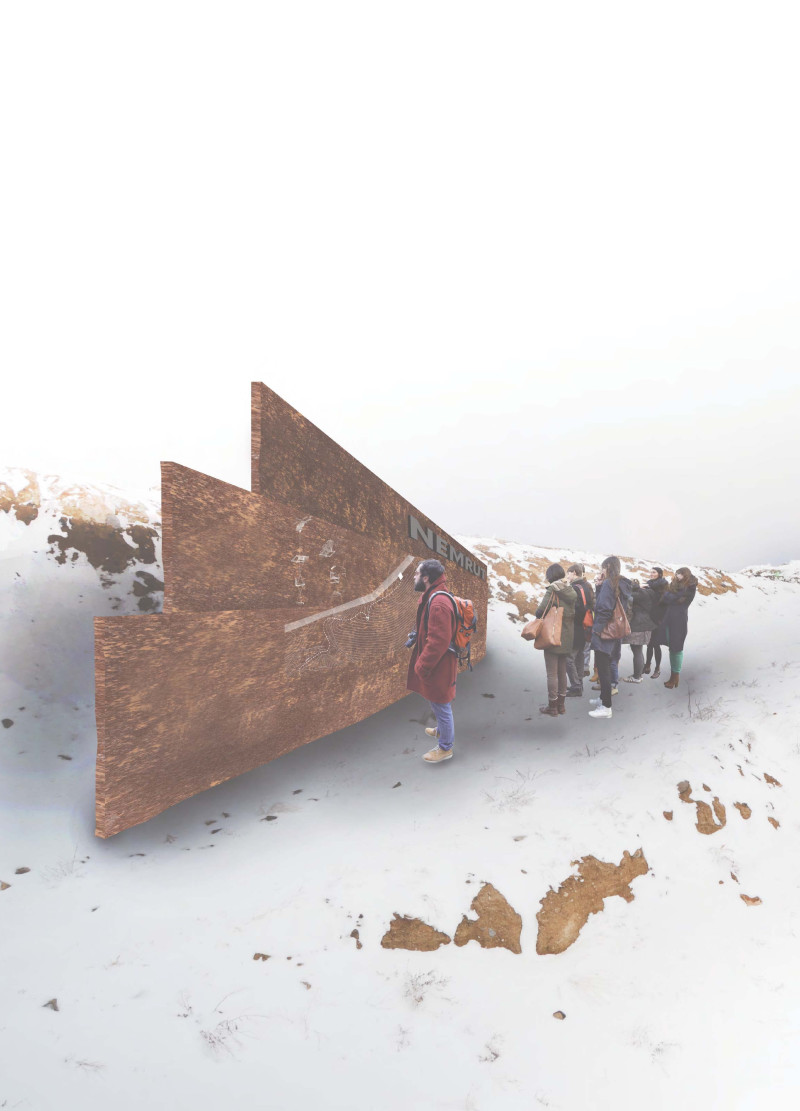Corten Steel Waypoints Seamlessly Integrating with Volcanic Landscape for Educational Experiences