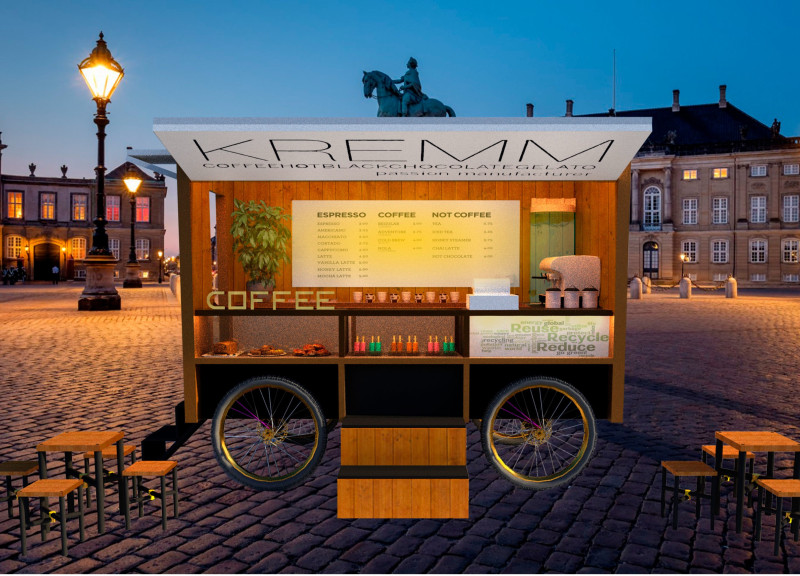Bamboo Kiosk with Photovoltaic Integration Supporting Community Engagement
