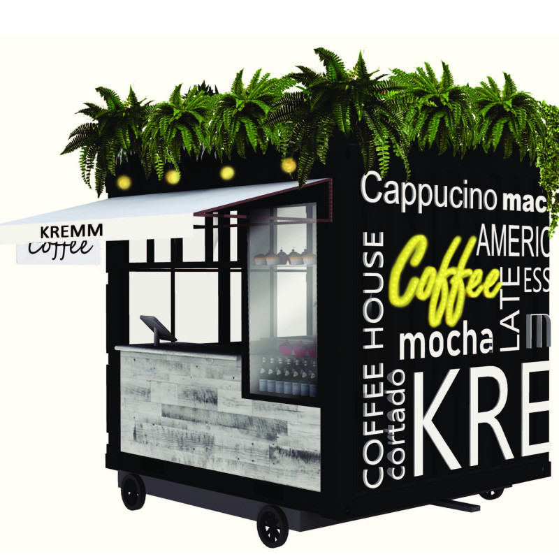 Repurposed Shipping Container With Natural Wood Accents Creating A Mobile Coffee Experience