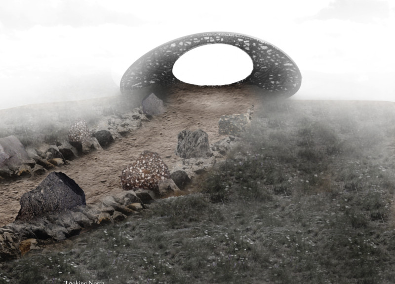 Basalt Fiber Ring Emerges From Volcanic Landscape to Create Sustainable Pathway Experience