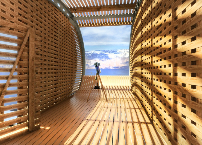 Curved Plywood Roof and Transparent Glazing Define a Serene Waterfront Pavilion
