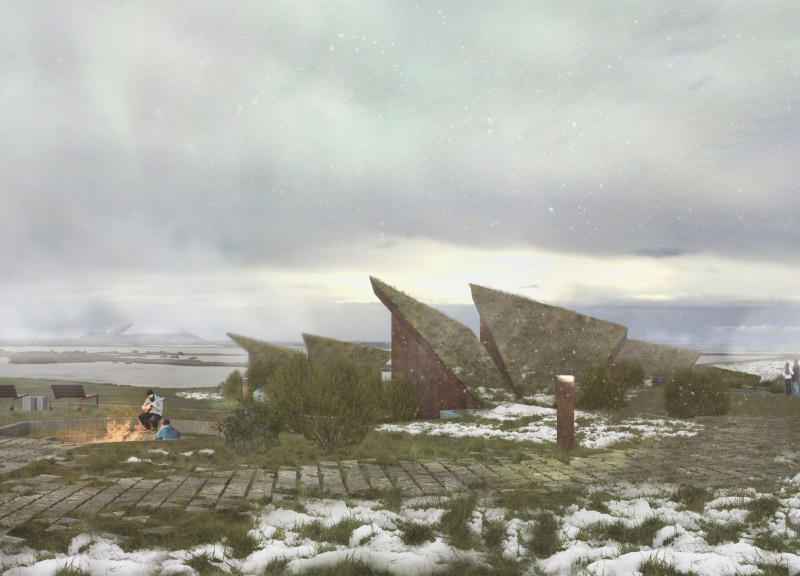 Cross-Laminated Timber Rooms With Charred Shingles Offering Unobstructed Aurora Views  
